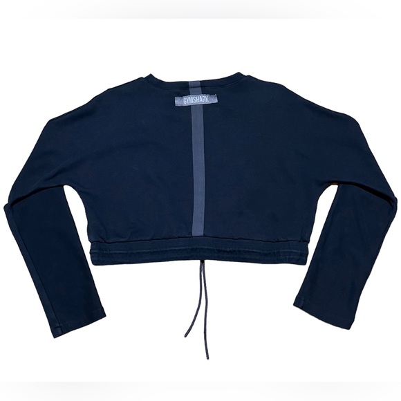 Gymshark Box Utility Long Sleeve Cut Out Elbow Crop Top In Black Sz S - Picture 2 of 15